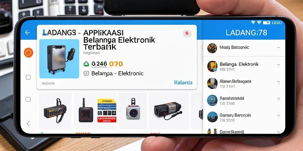Tampilan antarmuka aplikasi LADANG78 untuk belanja elektronik.
