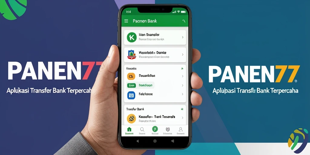 Antarmuka aplikasi PANEN77 untuk transfer bank yang intuitif dan mudah digunakan.