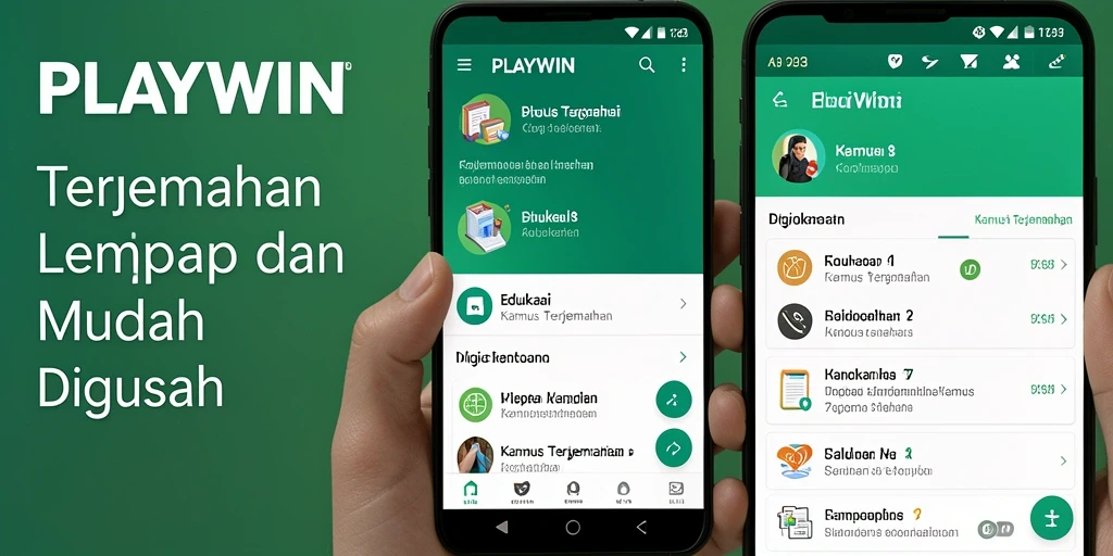 Antarmuka PLAYWIN dengan fungsi Kamus Terjemahan yang mudah diakses.