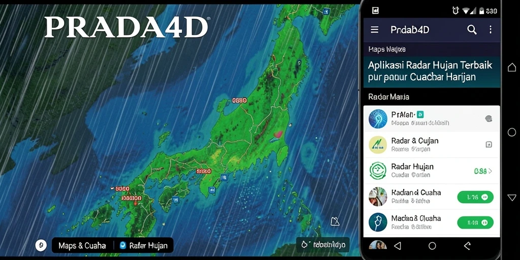 Tampilan antarmuka aplikasi PRADA4D dengan fitur Radar Hujan yang informatif.