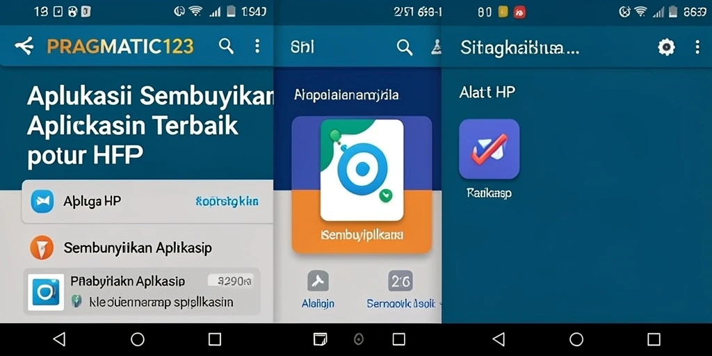 Tampilan antarmuka aplikasi Sembunyikan Aplikasi PRAGMATIC123 yang sederhana dan efektif.