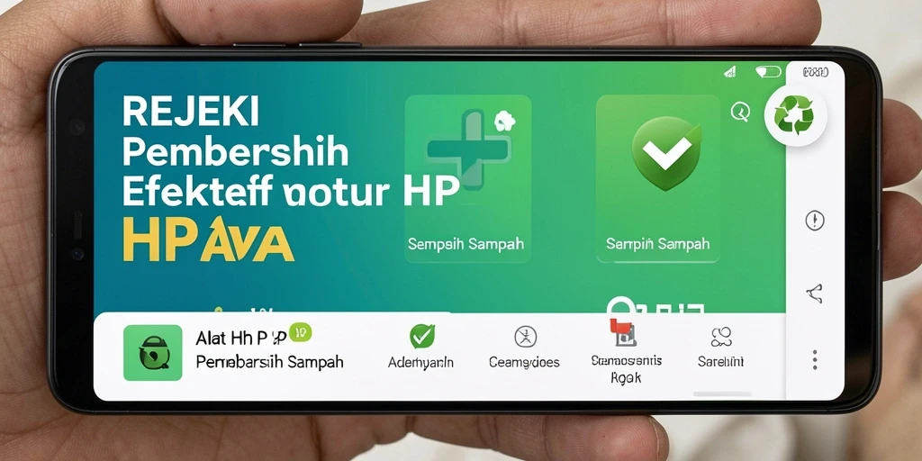 Screenshot utama aplikasi Pembersih Sampah REJEKI yang menunjukkan antarmuka bersih dan fungsional.
