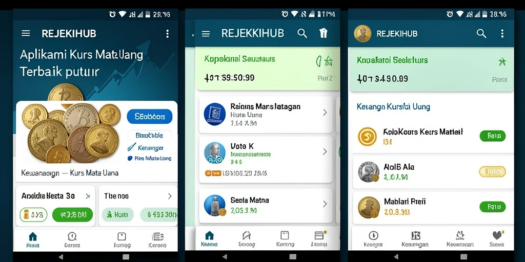 Antarmuka intuitif dan fungsional dari aplikasi Kurs Mata Uang REJEKIHUB.