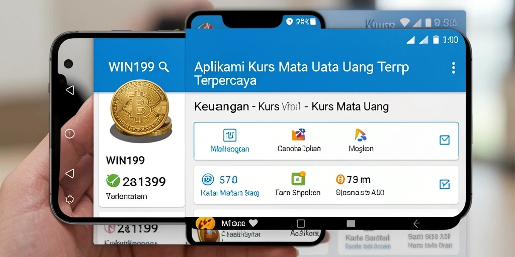 Tampilan antarmuka aplikasi WIN199 untuk kurs mata uang.